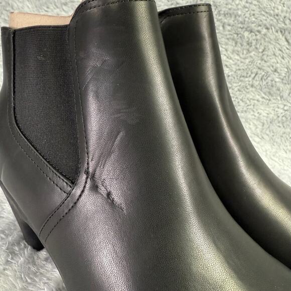 Easy Spirit Caelan Zipper Faux Leather Booties Black Ankle Boots Women's 6.5 M - Picture 3 of 11